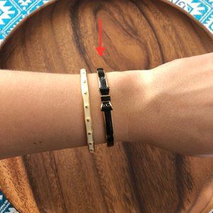 Kate Spade Black and Gold Bow Bangle Bracelet